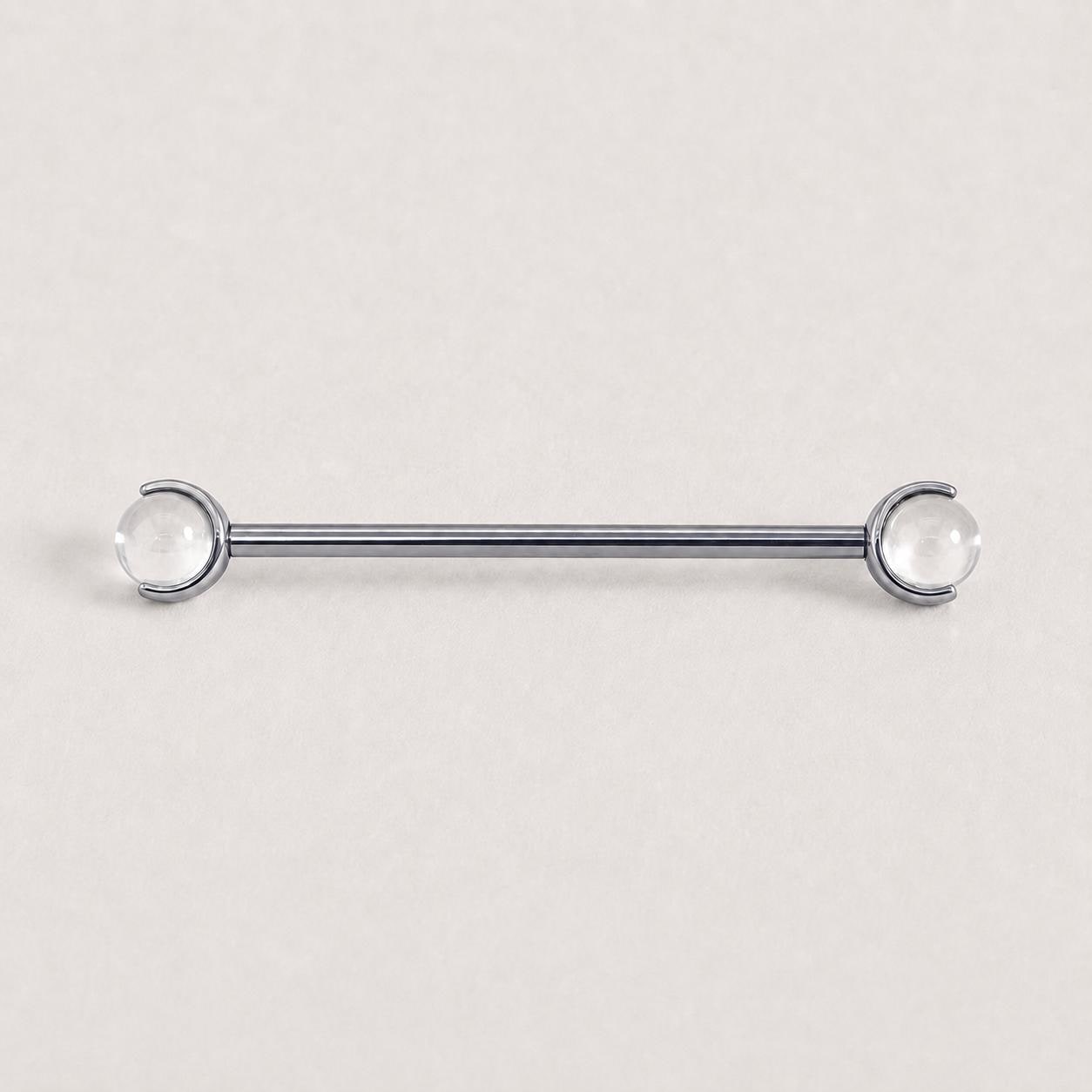 Crystal Sphere titanium industrial barbell, detail view 7