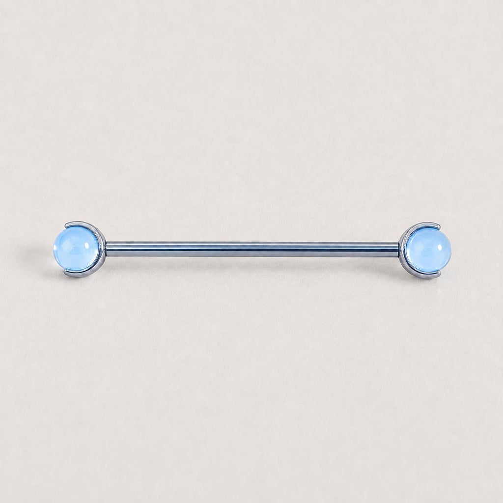 Crystal Sphere titanium industrial barbell, detail view 8