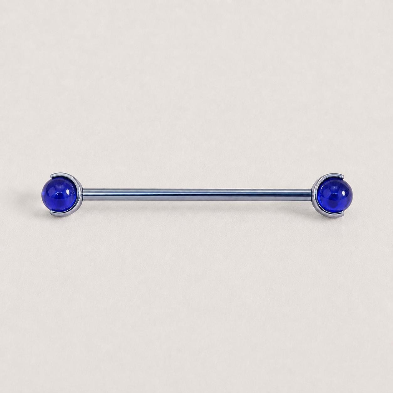 Crystal Sphere titanium industrial barbell, detail view 9