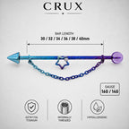 Crystal Star Chain titanium industrial barbell, detail view 9