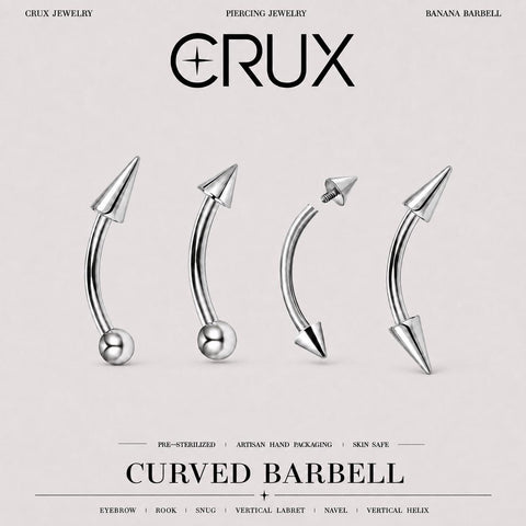 Twin Fang Titanium Eyebrow Barbell