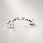 Clear CZ Spike Titanium Eyebrow Barbell detail 9