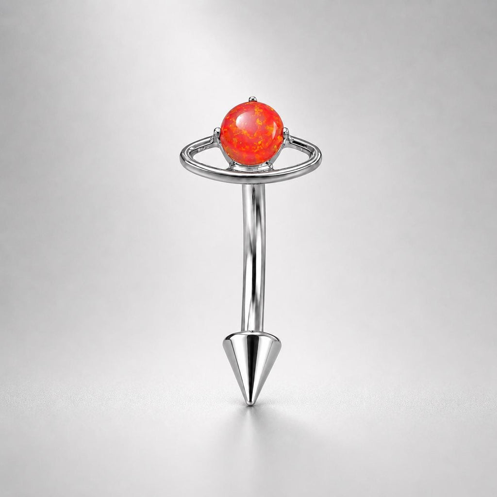 Saturn Opal Titanium Eyebrow Barbell detail 6