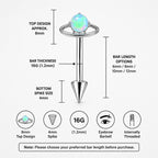 Saturn Opal Titanium Eyebrow Barbell detail 7