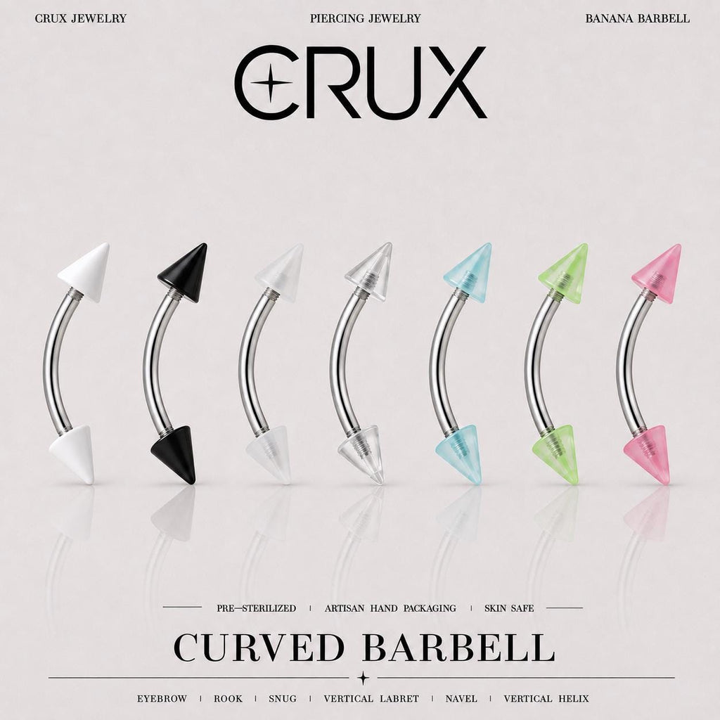 Acrylic Spike Titanium Eyebrow Barbell