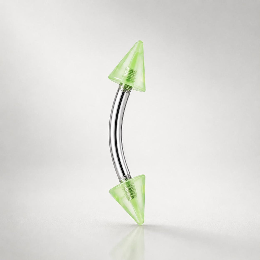Acrylic Spike Titanium Eyebrow Barbell detail 3
