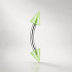 Acrylic Spike Titanium Eyebrow Barbell detail 3