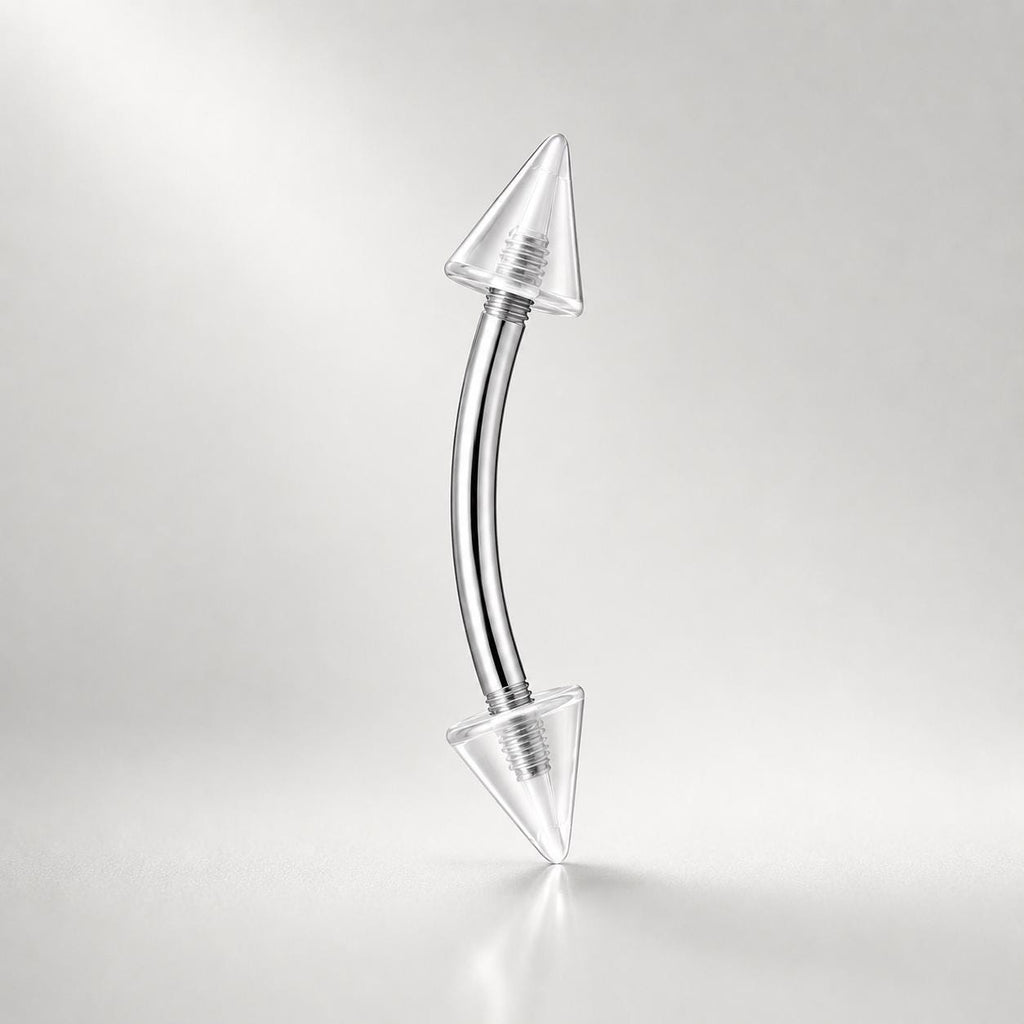 Acrylic Spike Titanium Eyebrow Barbell detail 5