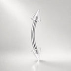 Acrylic Spike Titanium Eyebrow Barbell detail 5