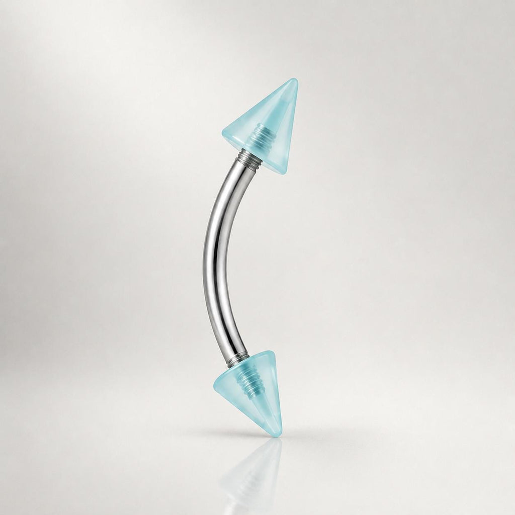Acrylic Spike Titanium Eyebrow Barbell detail 7