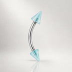 Acrylic Spike Titanium Eyebrow Barbell detail 7