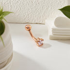 CZ Star Titanium Eyebrow Barbell detail 3