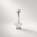 CZ Star Titanium Eyebrow Barbell detail 4