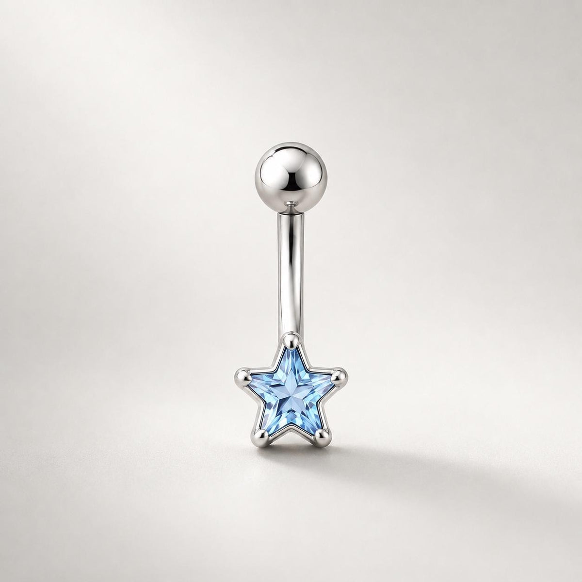 CZ Star Titanium Eyebrow Barbell detail 6