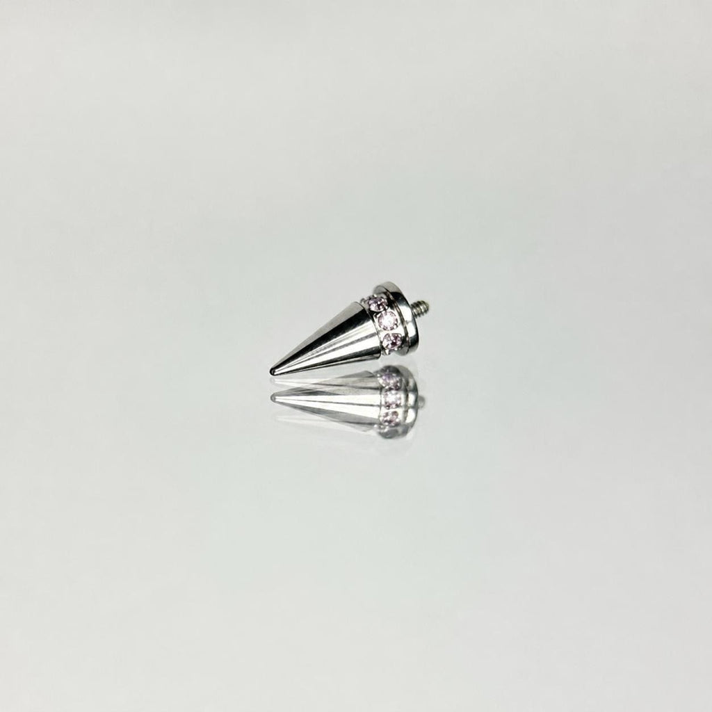 Pavé CZ Spike Titanium Eyebrow Barbell detail 6
