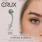 Moss Agate Titanium Eyebrow Barbell