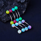 Opal Ball Titanium Eyebrow Barbell detail 5