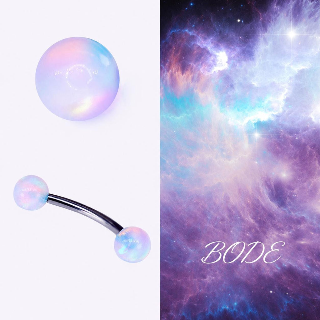 Opal Ball Titanium Eyebrow Barbell detail 12