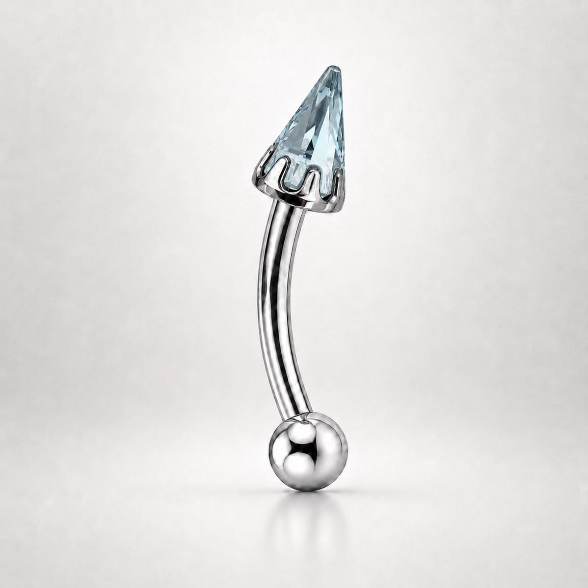 Crystal Spike Titanium Eyebrow Barbell detail 8