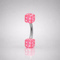 Colorful Dice Titanium Eyebrow Barbell detail 3
