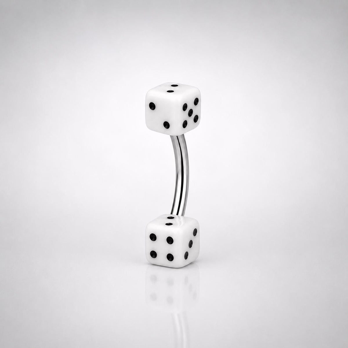 Colorful Dice Titanium Eyebrow Barbell detail 4