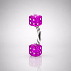 Colorful Dice Titanium Eyebrow Barbell detail 5