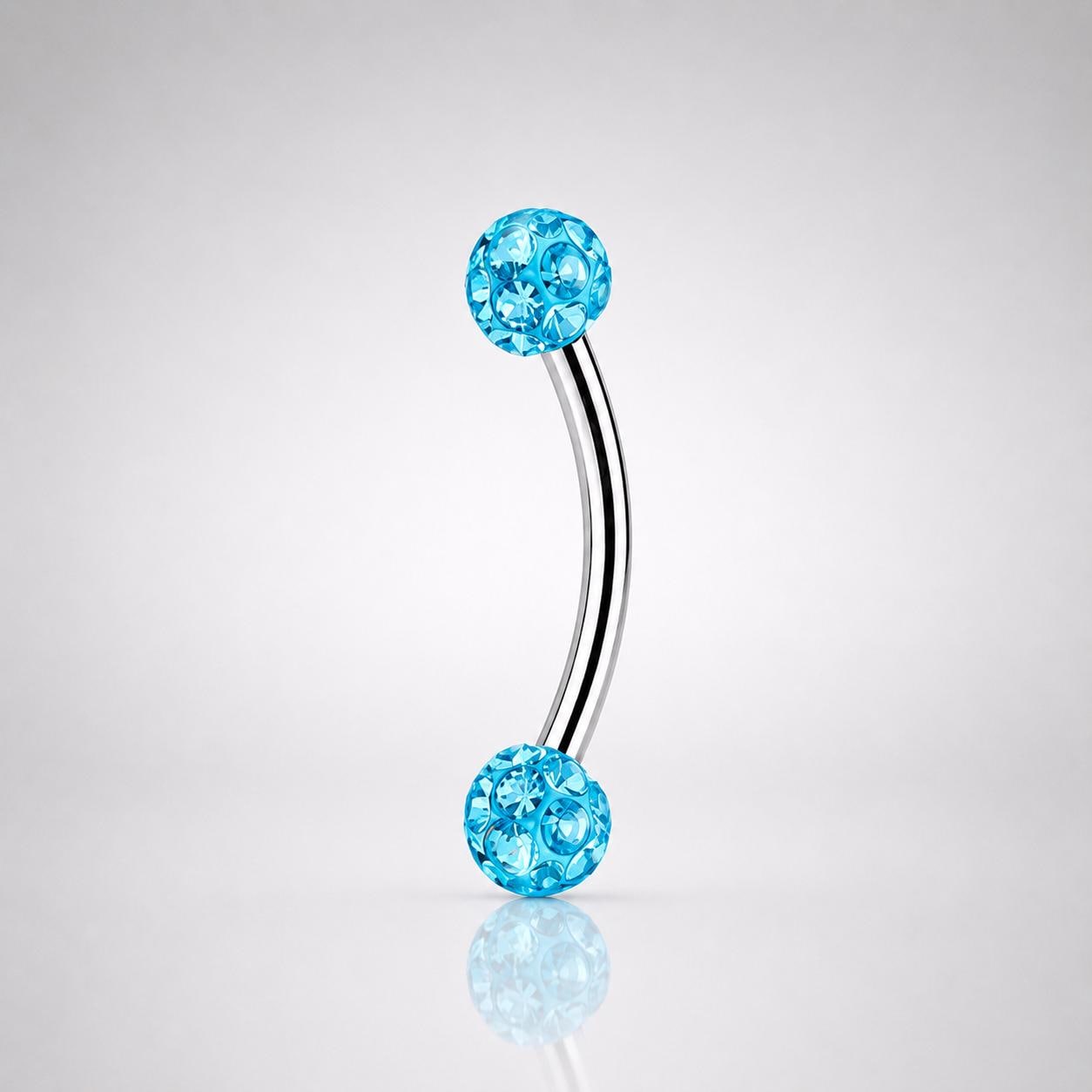 Pavé CZ Ball Titanium Eyebrow Barbell detail 4