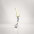 White Horn Titanium Eyebrow Barbell detail 3