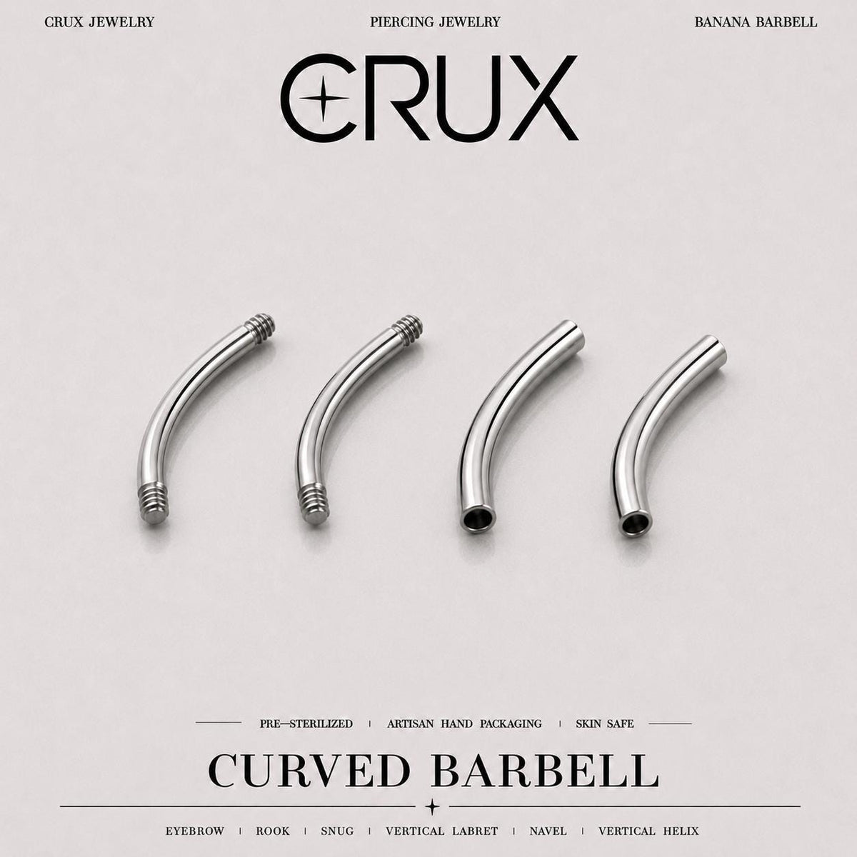 Titanium Curved Barbell Shaft