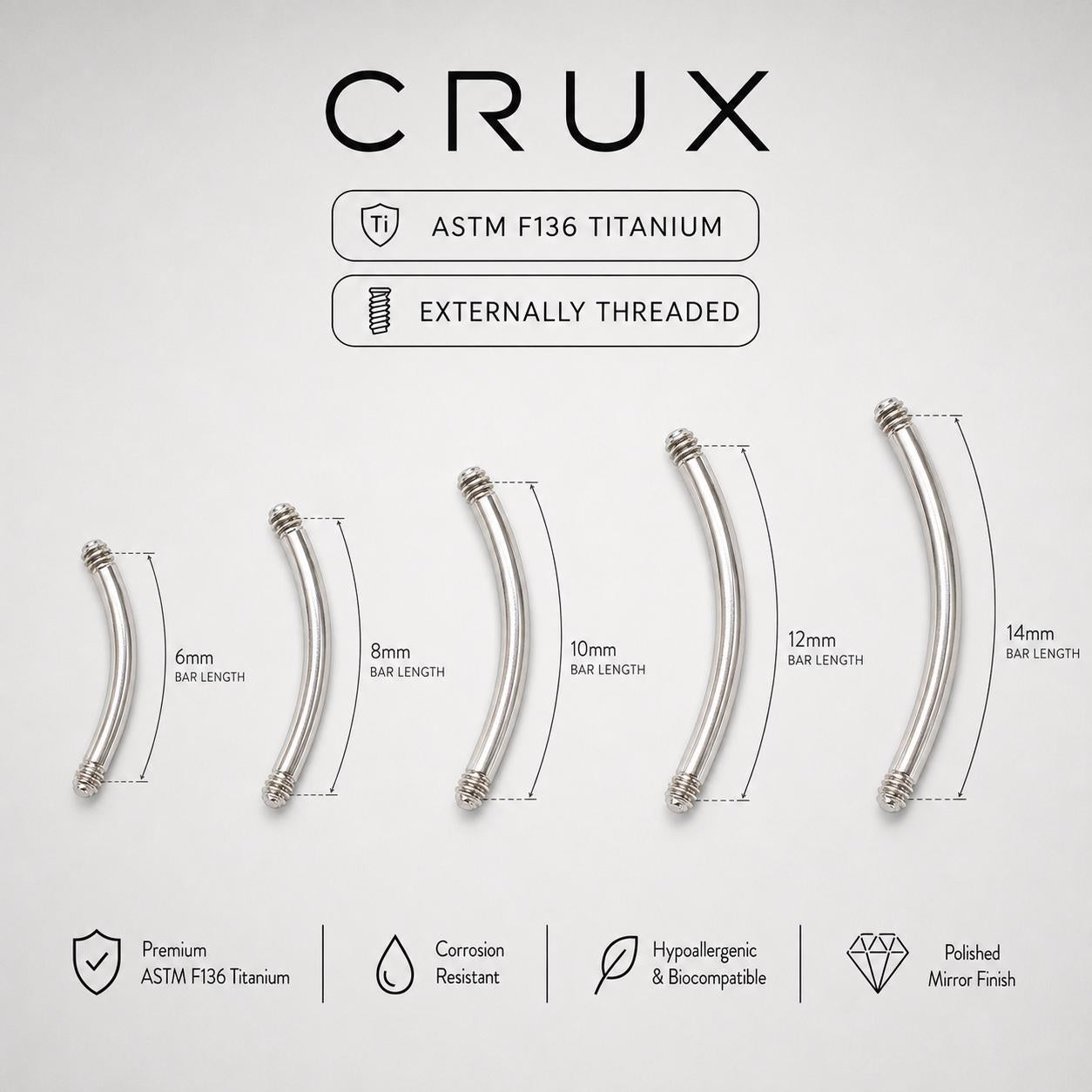 Titanium Curved Barbell Shaft detail 11