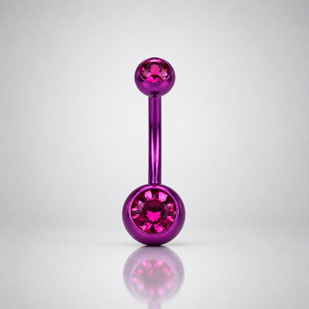 CZ Crystal Titanium Belly Ring