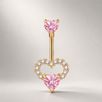 Hollow Heart Titanium Belly Ring