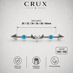 Devil Heart Crystal titanium industrial barbell, detail view 8