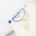 Double Star Chain titanium industrial barbell, detail view 4