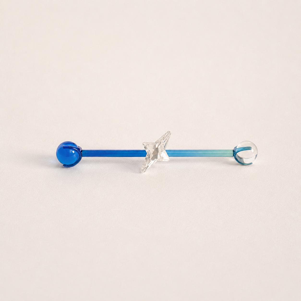 Double Star Chain titanium industrial barbell, detail view 6