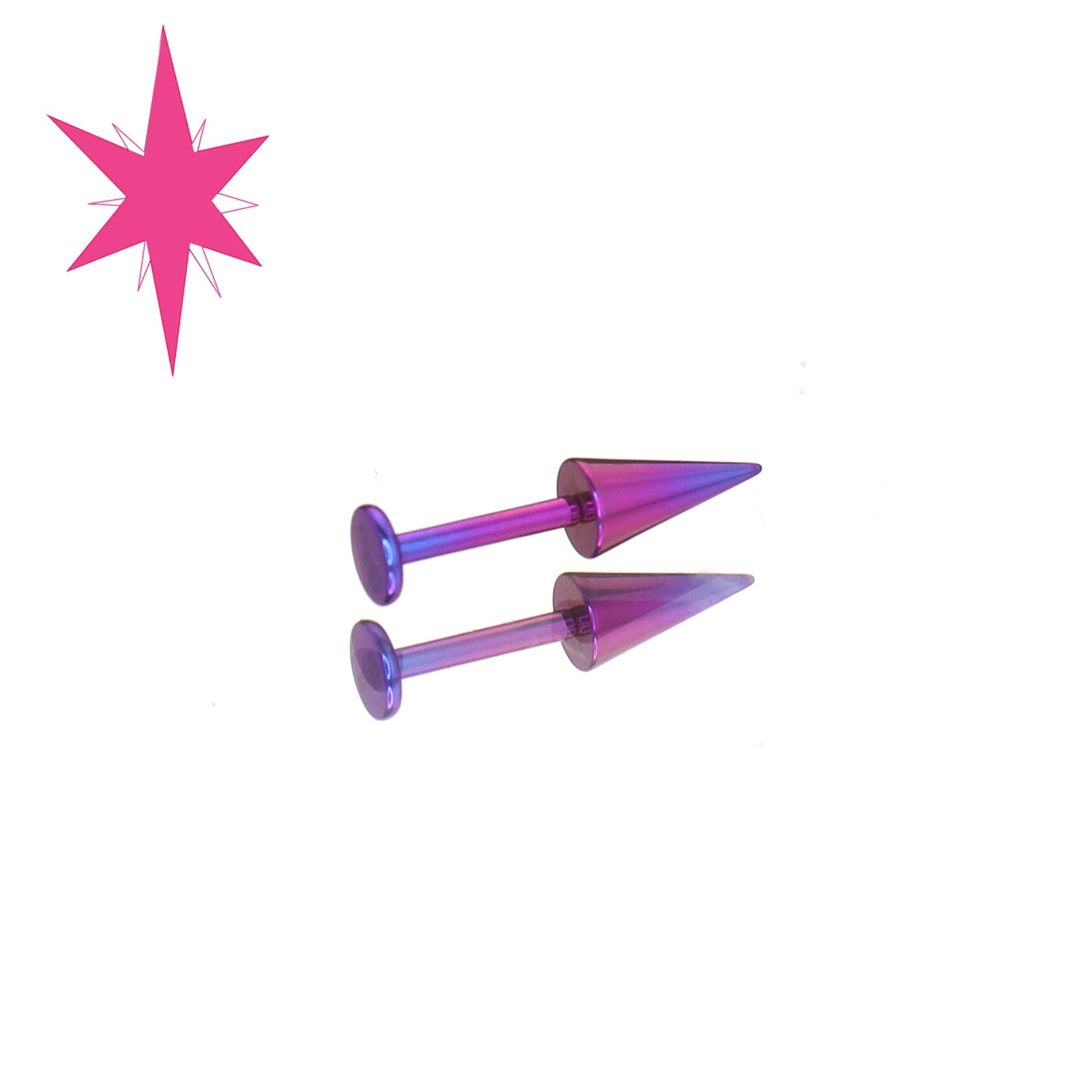 MLP Titanium Zirconia Devil Spike Stud - Ear & Lip - MLP Titanium Zirconia Devil Spike Stud - Ear & Lip - Twilight Sparkle / 5mm by CRUXJEWELRY