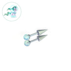 MLP Colorful Titanium Opal Ball-End Ear/Lip CZ Spike - MLP Colorful Titanium Opal Ball-End Ear/Lip CZ Spike - cerulean-mist / 6mm by CRUXJEWELRY