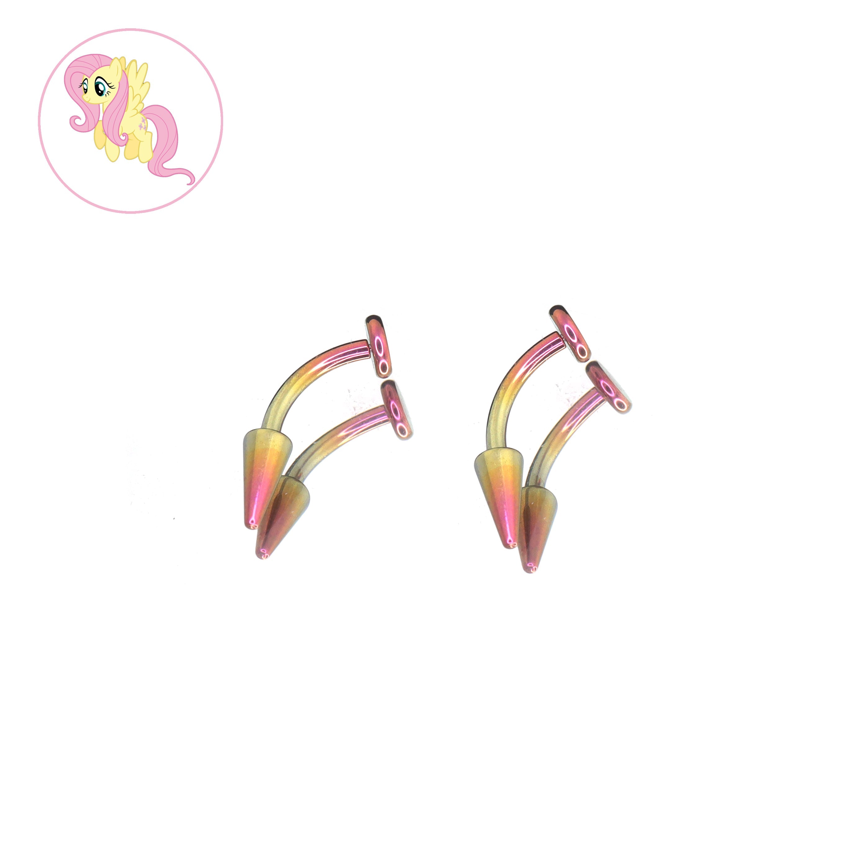 MLP Colorful Titanium Rook/Eyebrow/Lip Stud Collection - MLP Colorful Titanium Rook/Eyebrow/Lip Stud Collection - Fluttershy / 6mm / Single by CRUXJEWELRY