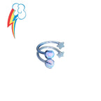 MLP Titanium Internally Threaded Zirconia Ring - Horseshoe, Cartilage, Earring & Labret - MLP Titanium Internally Threaded Zirconia Ring - Horseshoe, Cartilage, Earring & Labret - Rainbow Dash / Star / 8mm by CRUXJEWELRY