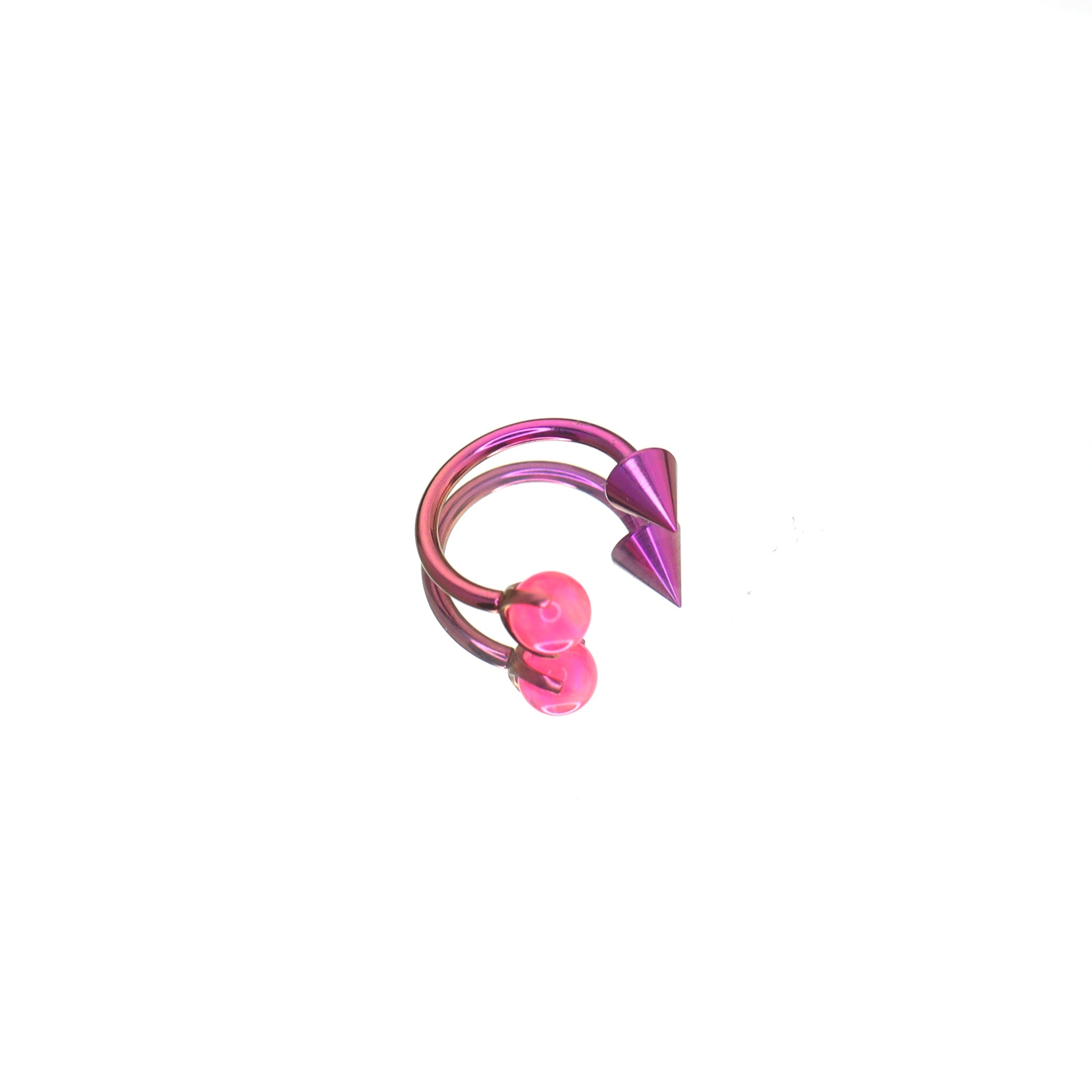MLP Titanium Internally Threaded Zirconia Ring - Horseshoe, Cartilage, Earring & Labret - MLP Titanium Internally Threaded Zirconia Ring - Horseshoe, Cartilage, Earring & Labret - Pinkie Pie / Spike / 8mm by CRUXJEWELRY