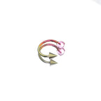 MLP Titanium Internally Threaded Zirconia Ring - Horseshoe, Cartilage, Earring & Labret - MLP Titanium Internally Threaded Zirconia Ring - Horseshoe, Cartilage, Earring & Labret - Fluttershy / Spike / 8mm by CRUXJEWELRY