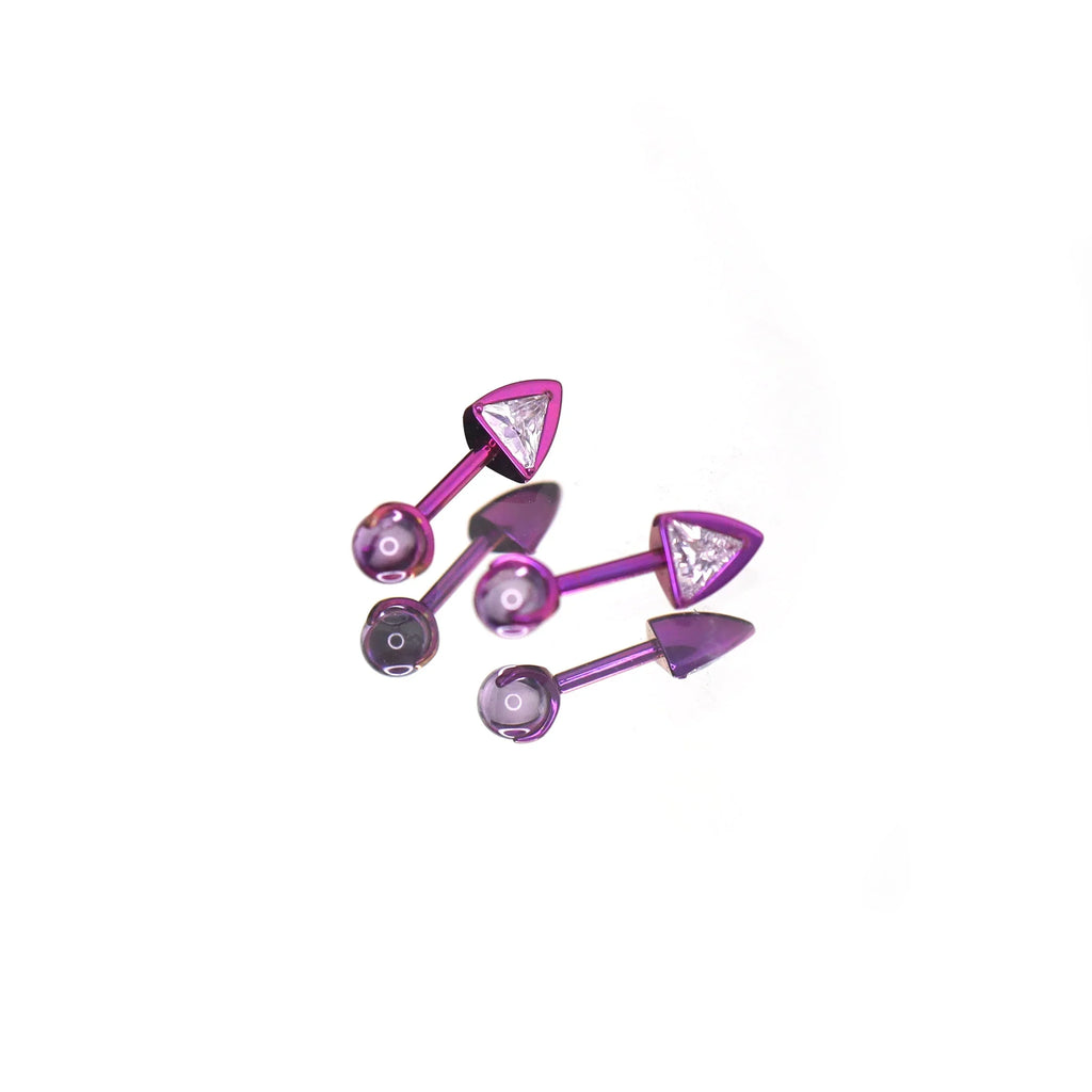 MLP Twilight Sparkle Series Ear Accessories Set - MLP Twilight Sparkle Series Ear Accessories Set - Purple CZ Tragus Stud Set / 6mm / 16G-1.2mm by CRUXJEWELRY