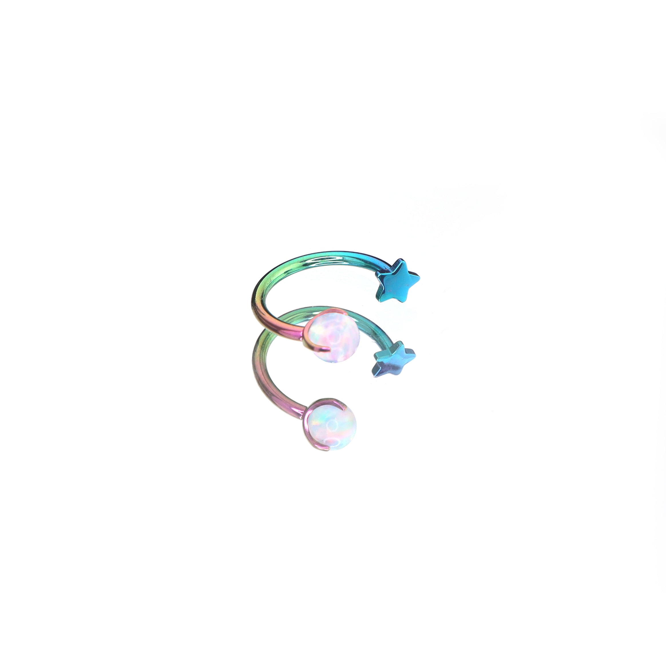 MLP Titanium Internally Threaded Zirconia Ring - Horseshoe, Cartilage, Earring & Labret - MLP Titanium Internally Threaded Zirconia Ring - Horseshoe, Cartilage, Earring & Labret - Princess Celestia / Star / 8mm by CRUXJEWELRY