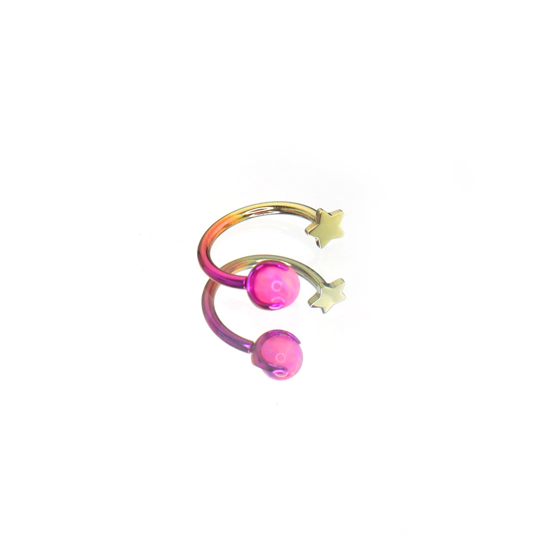 MLP Titanium Internally Threaded Zirconia Ring - Horseshoe, Cartilage, Earring & Labret - MLP Titanium Internally Threaded Zirconia Ring - Horseshoe, Cartilage, Earring & Labret - Princess Cadance / Star / 8mm by CRUXJEWELRY