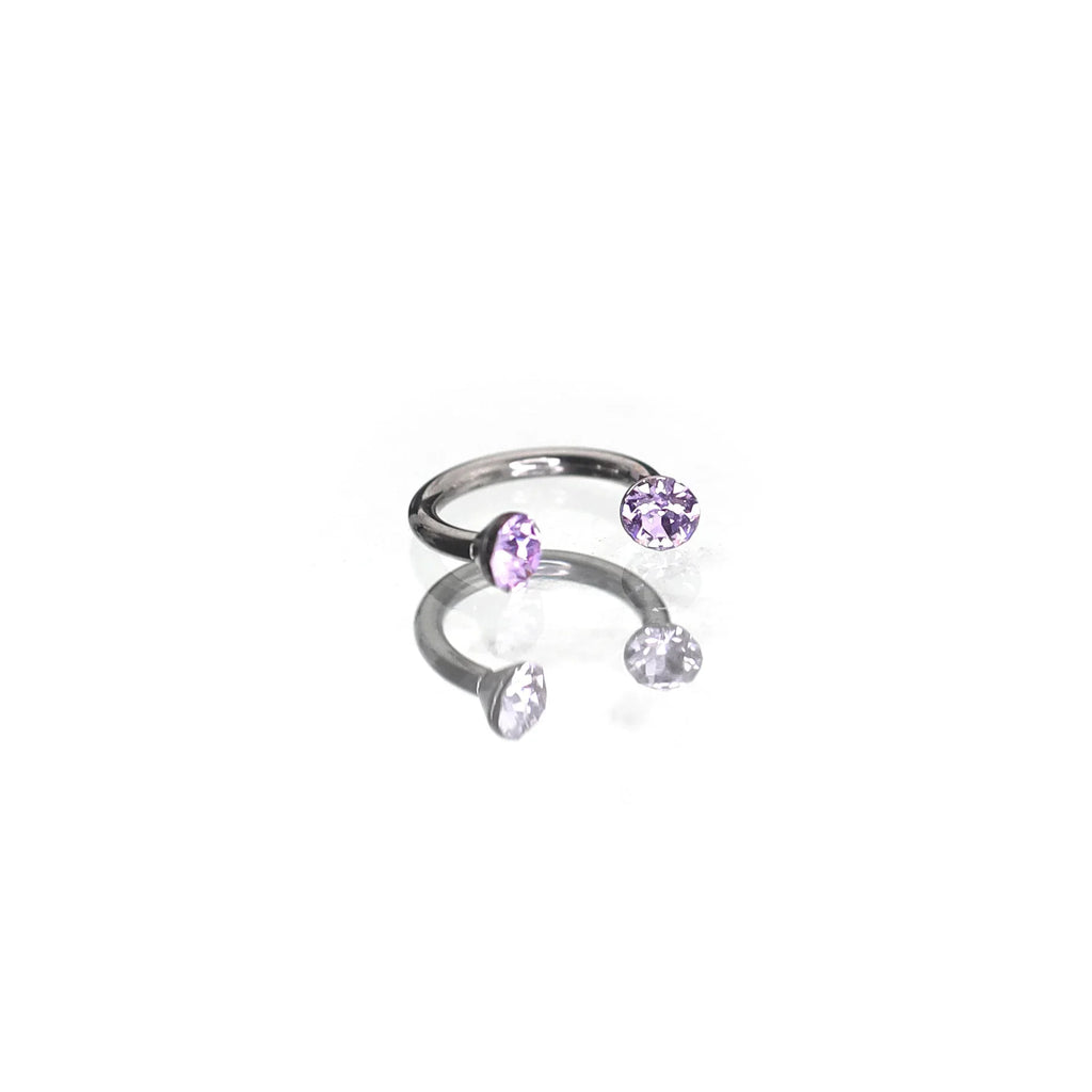 MLP Twilight Sparkle Series Ear Accessories Set - MLP Twilight Sparkle Series Ear Accessories Set - Swarovski Horseshoe Lip Ring / 7mm / 16G-1.2mm by CRUXJEWELRY