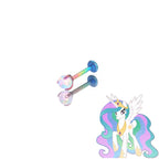 MLP F-136 Titanium Flat-Back Ear/Lip/Nostril Stud - MLP F-136 Titanium Flat-Back Ear/Lip/Nostril Stud - Princess Celestia / 5mm by CRUXJEWELRY