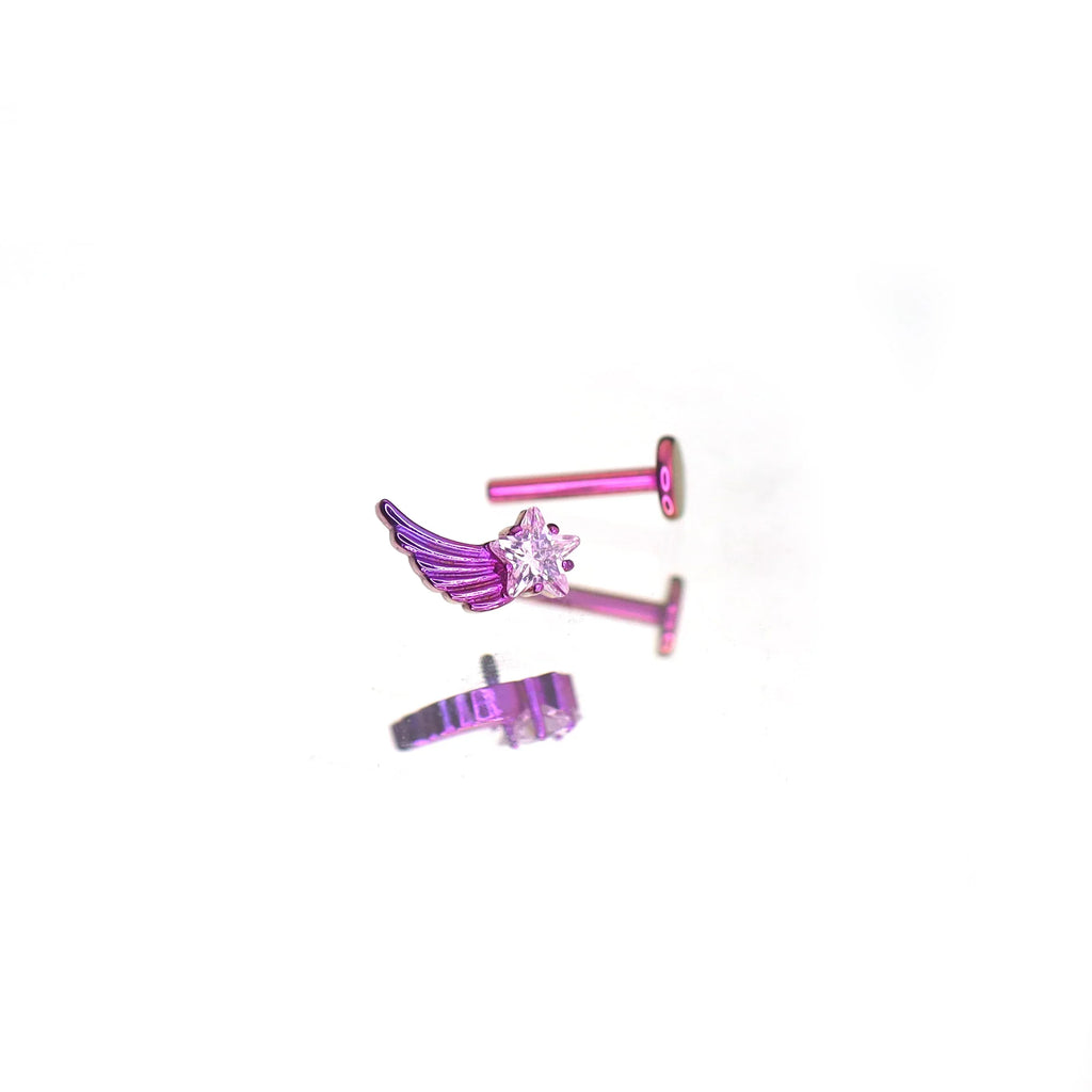 MLP Twilight Sparkle Series Ear Accessories Set - MLP Twilight Sparkle Series Ear Accessories Set - Purple Wing Star / 6mm / 16G-1.2mm by CRUXJEWELRY