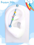 MLP Colorful Titanium Industrial Bar Collections - MLP Colorful Titanium Industrial Bar Collections - Rainbow Dash / 34mm by CRUXJEWELRY