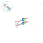 MLP Colorful Titanium Opal Ball-End Ear/Lip CZ Spike - MLP Colorful Titanium Opal Ball-End Ear/Lip CZ Spike - Princess Celestia / 6mm by CRUXJEWELRY