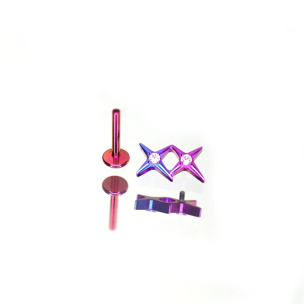 MLP Twilight Sparkle Series Ear Accessories Set - MLP Twilight Sparkle Series Ear Accessories Set - Twin Stars / 6mm / 16G-1.2mm by CRUXJEWELRY